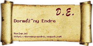 Dormány Endre névjegykártya
